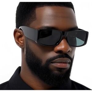 Mens Retro Rectangular Sunglasses Classic Fashion Gangster Shades Square Cholo‎